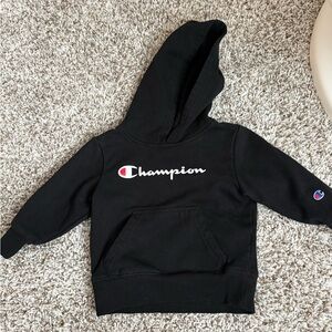 Champion Kids Hoodie in Black with Logo